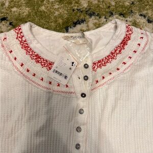 Free People We the Free Holly Long Sleeve Henley Tunic NWT